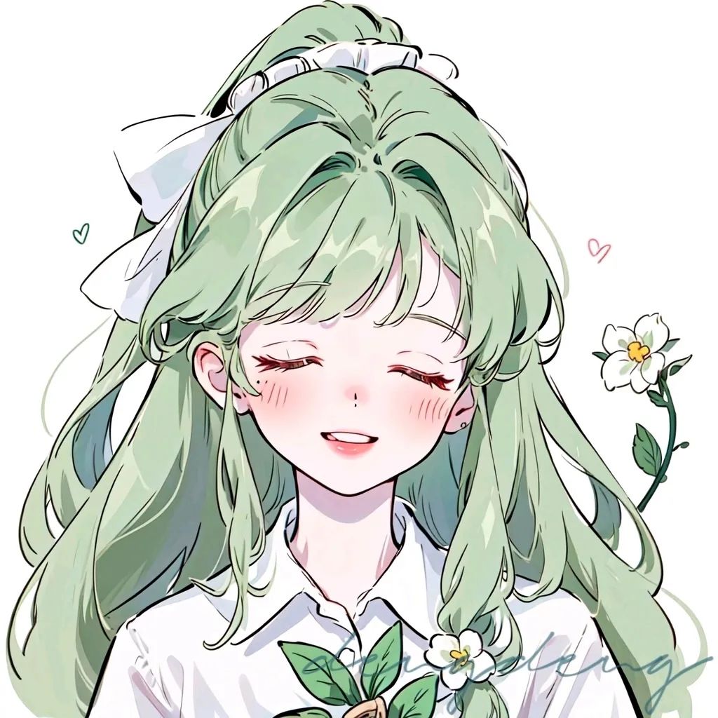 動漫綠色系女生頭像繪制指南，步驟與教程